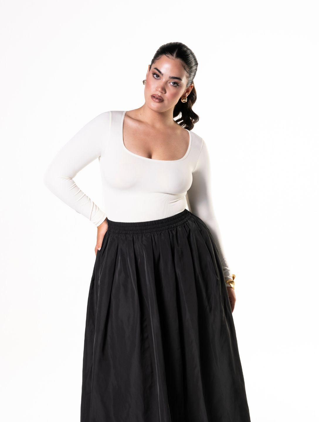 String bodysuit met lange mouwen