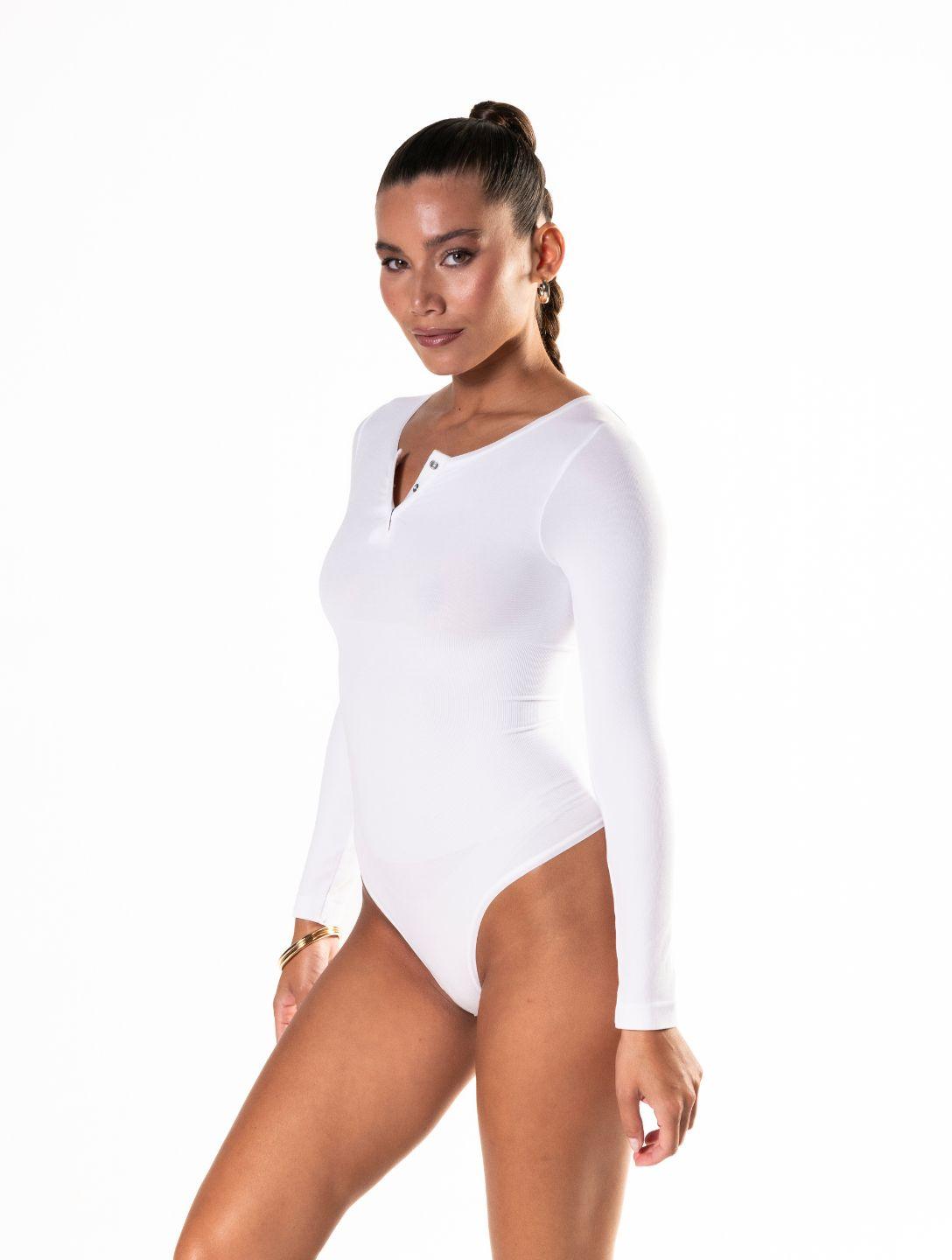 Seamless Long Sleeve Thong Bodysuit